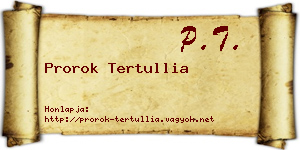 Prorok Tertullia névjegykártya